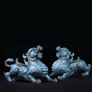 Tỳ Hưu Lam Ngọc - Linh Vật Chiêu Tài ,Hóa Sát , Kích Tài Lộc, Tăng Vượng Khí