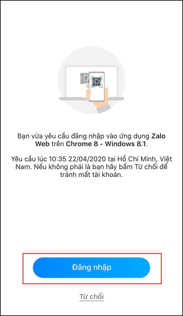 Cách đăng nhập Zalo bằng mã QR trên điện thoại